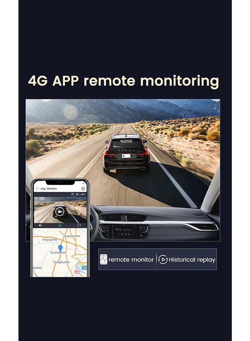 مستر سمارت كاميرا أمامية للسيارة بتقنية 4G مع كاميرا خلفية، دقة 2K فائقة الوضوح، واي فاي، نظام تحديد المواقع العالمي (GPS)، نظام مراقبة ركن السيارة على مدار 24 ساعة مع مستشعر G، بث مباشر، مسجل فيديو رقمي للسيارة بكاميرتين - Image 2